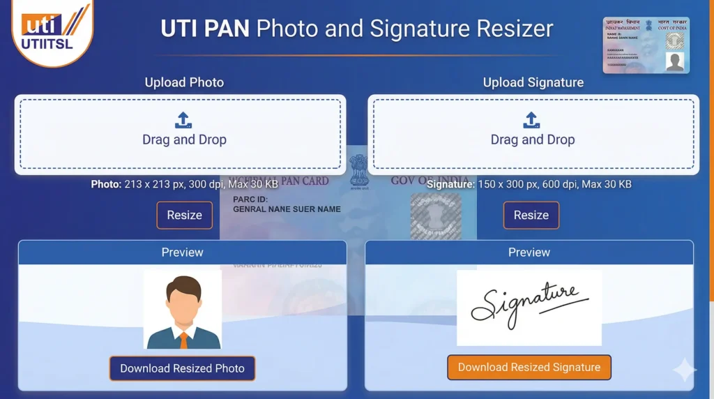UTI PAN Photo And Signature Resizer